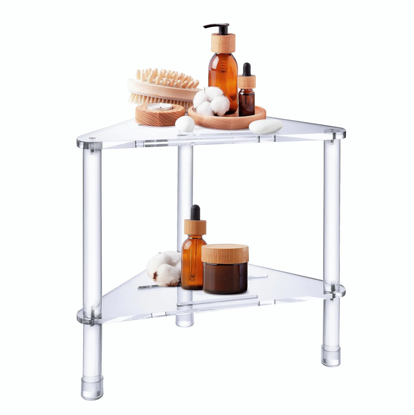 Acrylic Corner Shower Stool for Shaving Legs for Inside Shower Heavy Duty Shower Foot Rest Acrylic Shower Bench for Small Shower Spaces - Bath SeatSpaWaterproof Non-SlipEasy Assemble