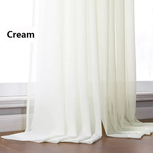 Tulle Texture White Curtains