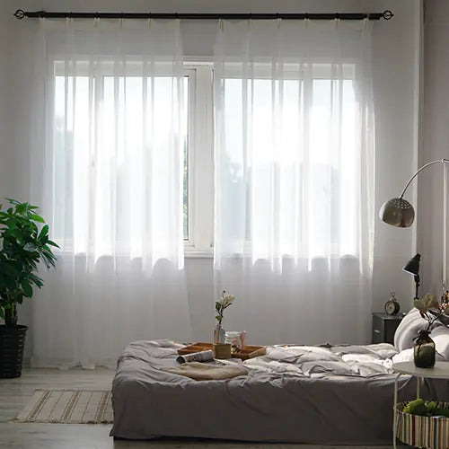Tulle Texture White Curtains