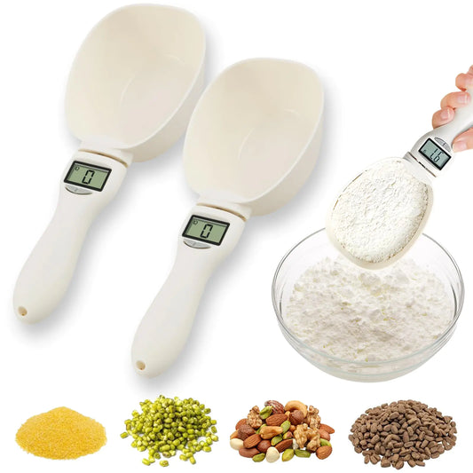 Food Measuring Scoop Scale Digital Measuring Spoon Weighing Spoon Scale 800g / 0.1g High Precision with LCD Screen Display Electronic Measuring Spoon for Kitchen Gadgets and Daily Meals (2pc)