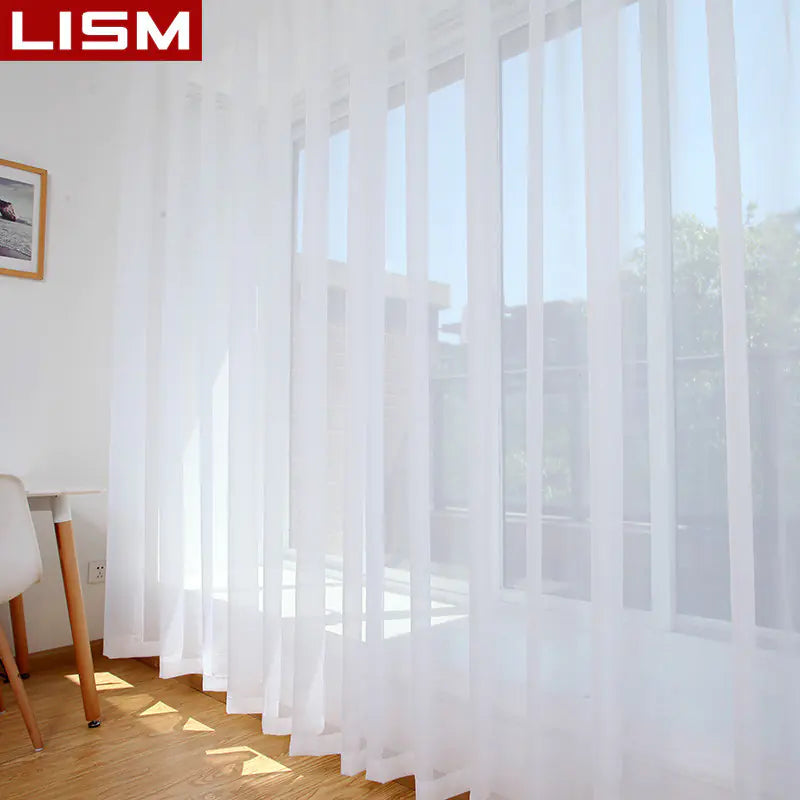Tulle Texture White Curtains