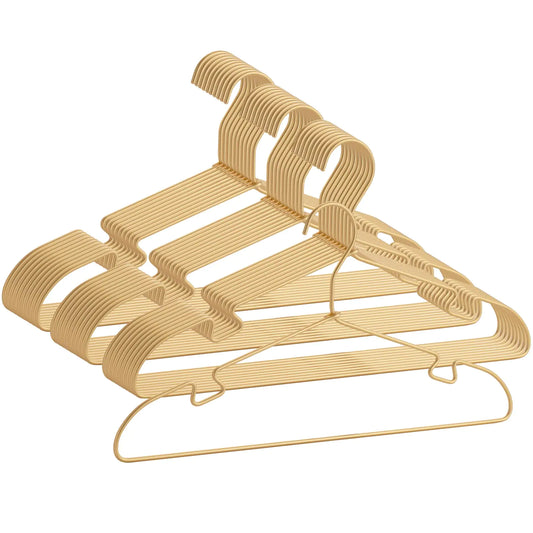 Gold Aluminum Clothes Hangers 30 Pack 16.5 Inch Metal Shirt Hangers Lightweight and Sturdy Heavy Duty Hangers for Suit Jackets and Dress Wedding Dresses Etc